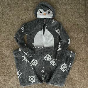 Justice girls 7 cozy hooded 1 piece PJs